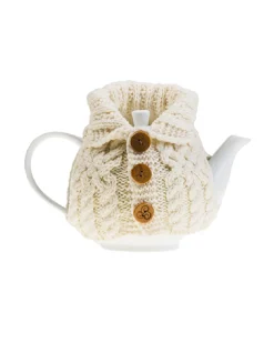 Aran Cardigan Tea Cosy , Natural