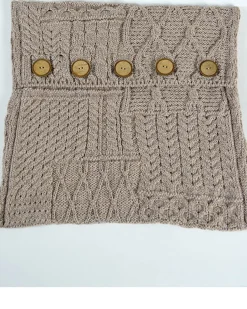 Aran Knit Cushion Cover , Wicker