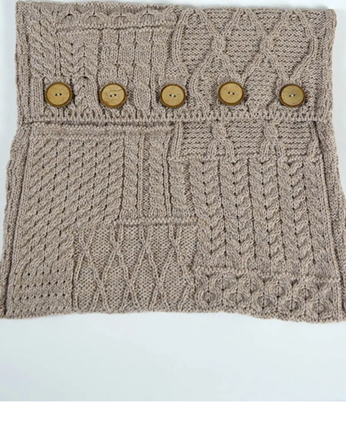 Aran Knit Cushion Cover , Wicker