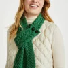 Ballina Aran Buttoned Loop Scarf - Kiwi Green