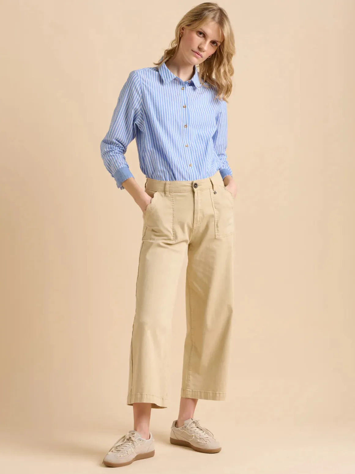 Brakeburn Ankle Crop Wide Leg Trousers