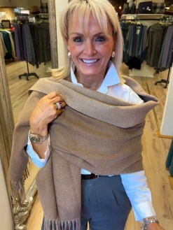 Cashmere Blend Scarf - Brown