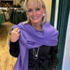 Cashmere Blend Scarf , Purple