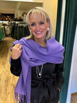 Cashmere Blend Scarf , Purple