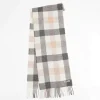 Foxford Neutral Block Check Lambswool Scarf