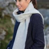 Foxford Pearl Grey and White Cashmere Blend Scarf
