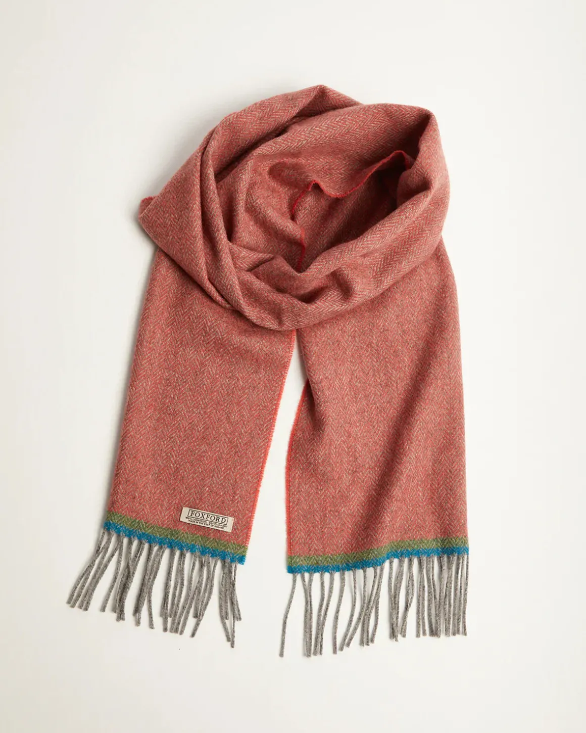 Foxford Terracotta Herringbone Lambswool Scarf