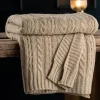 Galway Crystal | Aran Knit Throw - Warm Grey