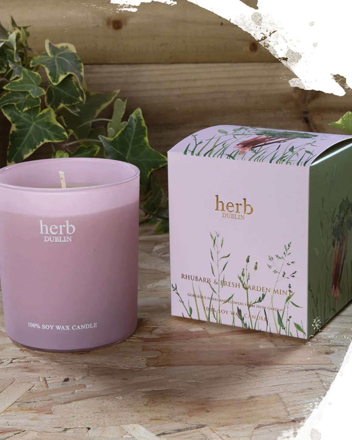 Herb Dublin- Rhubarb and Fresh Garden Mint Candle