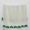 Large Aran Shamrock Wool Blanket , Natural