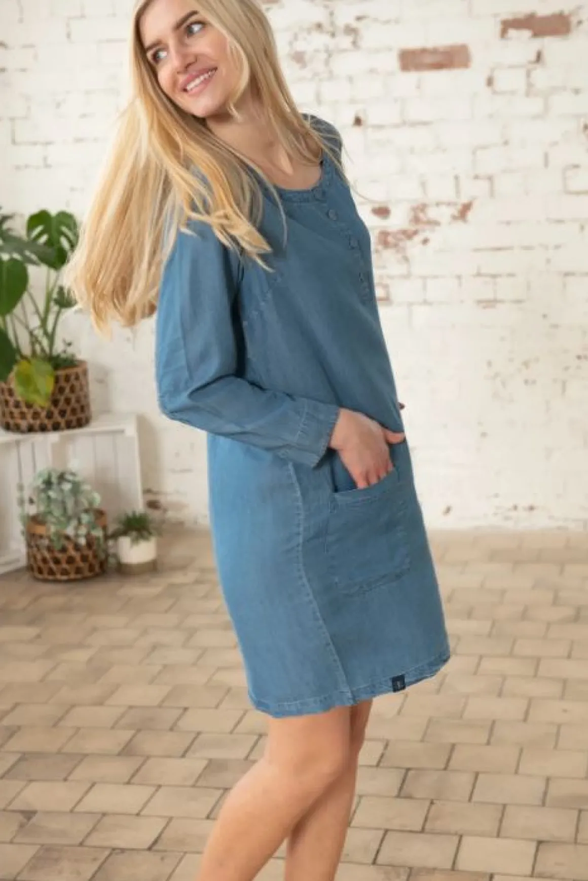 Lighthouse Eliza Tencel Dress , Denim