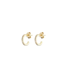 Mary-K Gold Pave Mini Hoops