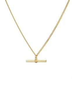 Mary-K Gold T-bar Curb Chain Necklace