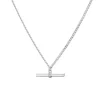 Mary-K Silver T-Bar Curb Chain Necklace