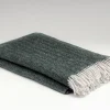 McNutt of Donegal Herringbone Throw , Spruce Green