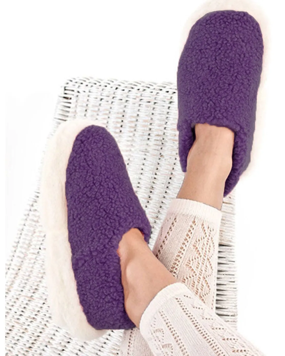 Merino Wool Slippers , Purple