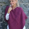 Merino Wool Triangular Poncho , Jam