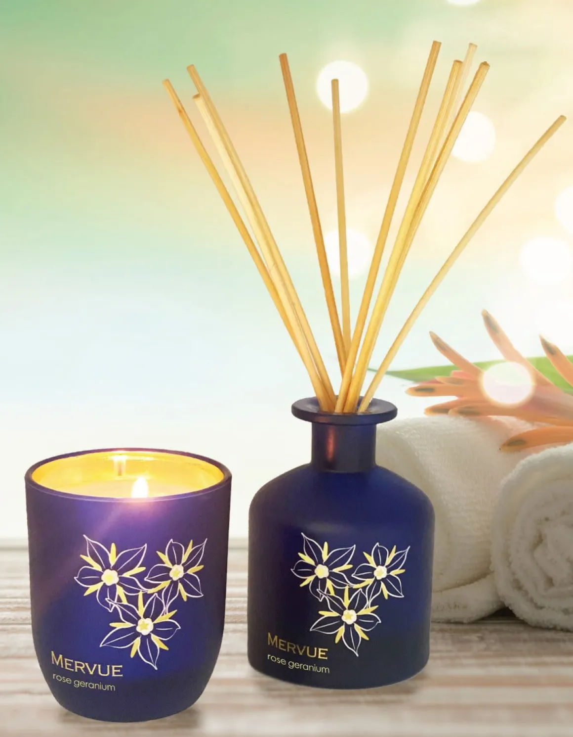 Mervue Organic Skincare Rose Geranium Candle