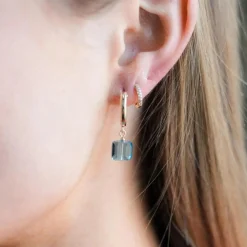 MoMuse Aqua Clip Hoop Earrings