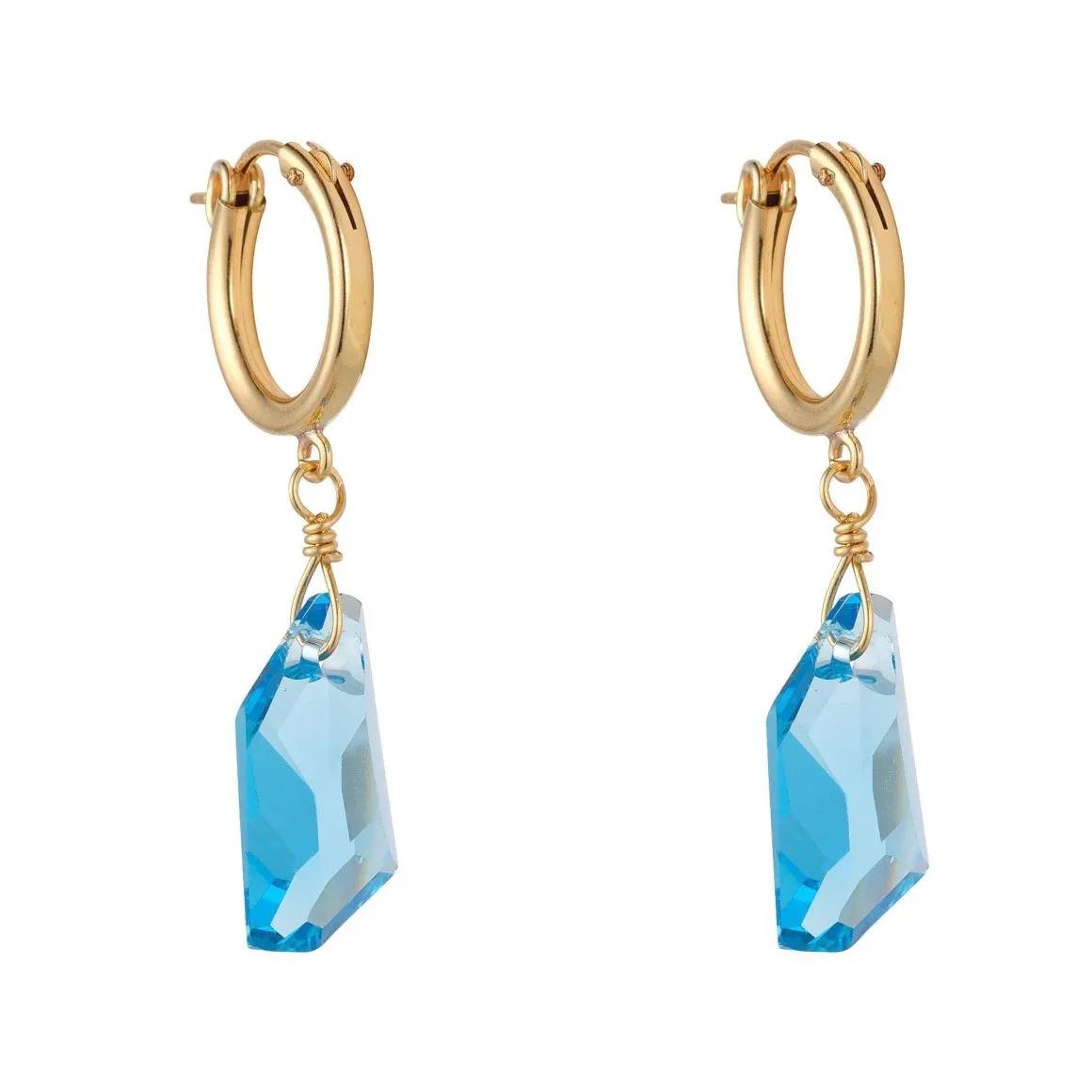MoMuse Aqua Crystal Clip Hoops