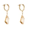 MoMuse Golden Crystal Clip Hoops