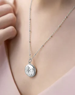 Newbridge Silverware | Amy Huberman Silver  Locket with Sun, Moon and Stars