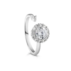 Newbridge Silverware | Revolving Ring with Clear Stones