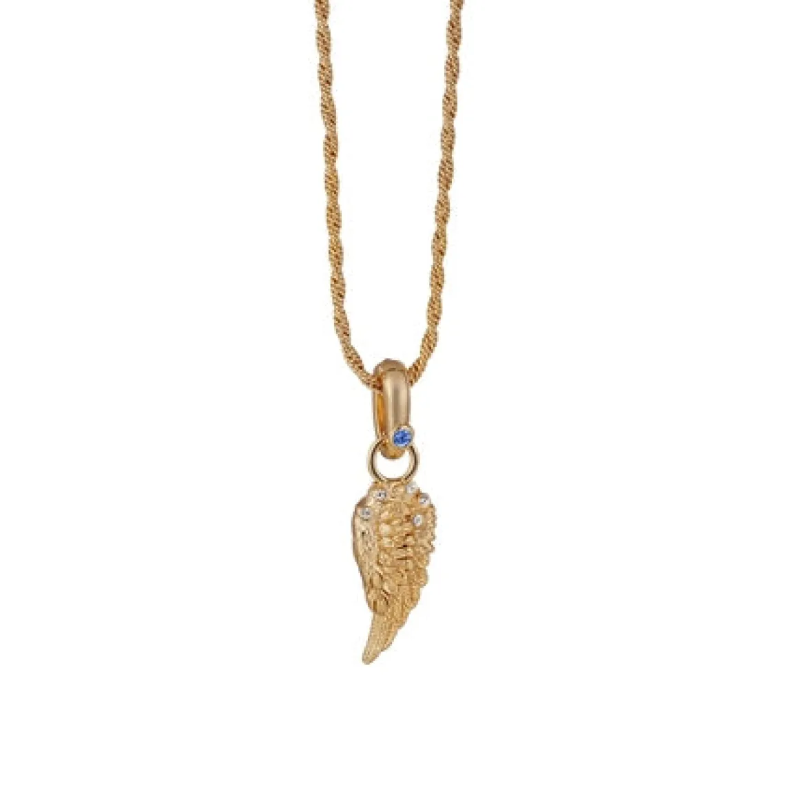 Newbridge Silverware Angel Wing Pendant with Blue Stones