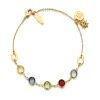 Newbridge Silverware Gold Bracelet with Multi Stones