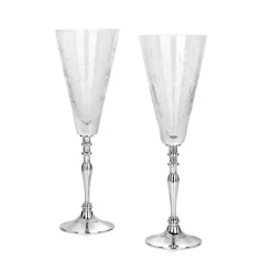 Newbridge Silverware Ornate Cut Glass Champagne Flutes