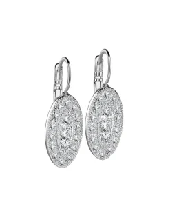 Newbridge Silverware Oval Earrings with Clear Stones