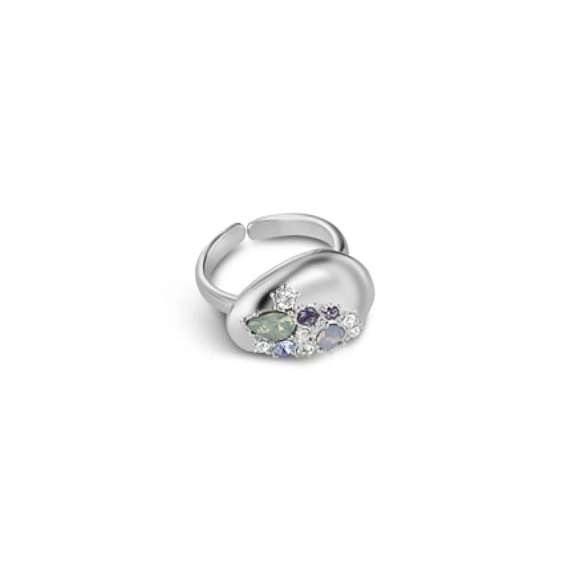 Newbridge Silverware Ring with Blue and Clear Stones