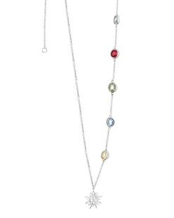 Newbridge Silverware Silver Plate Necklace with Coloured Stones