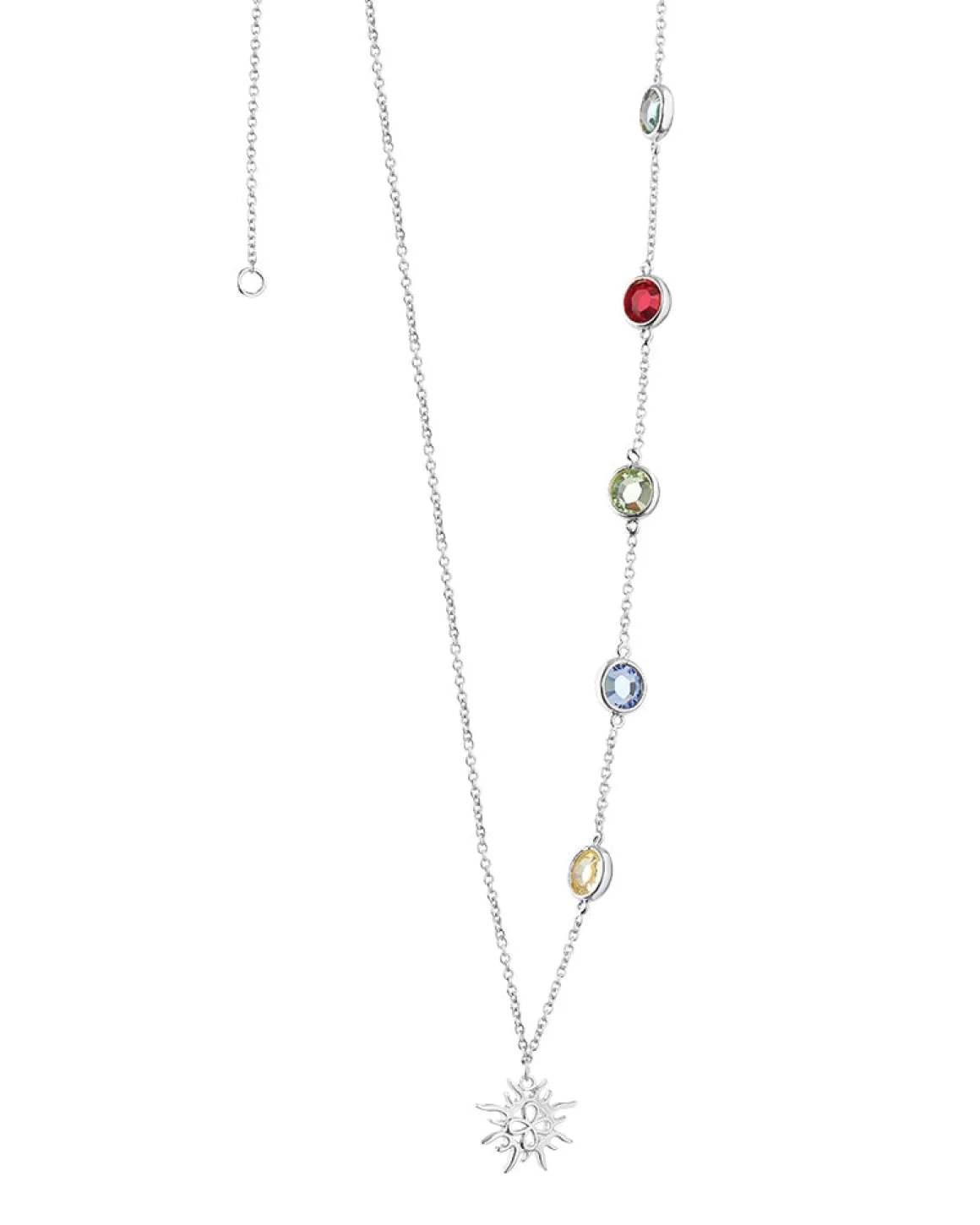 Newbridge Silverware Silver Plate Necklace with Coloured Stones