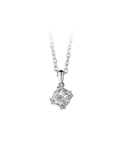 Newbridge Silverware Square Drop Pendant with Stone