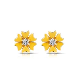 Newbridge Silverware Yellow Flower Earrings