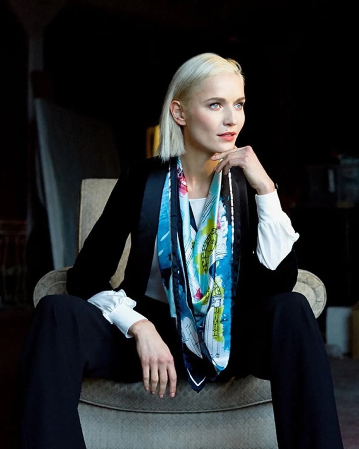 Patrick Francis Georgian Doors Silk Scarf
