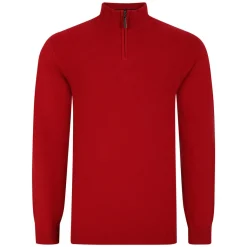 Peter Gribby | 1/4 Zip Rice Stitch | Red