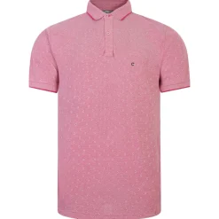 Peter Gribby | Jacquard Pique Polo Shirt | Brick Red
