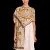 Powder Cotton Scarf , Patterned Palms