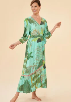 Powder Secret Paradise Wrap Dress , Aqua