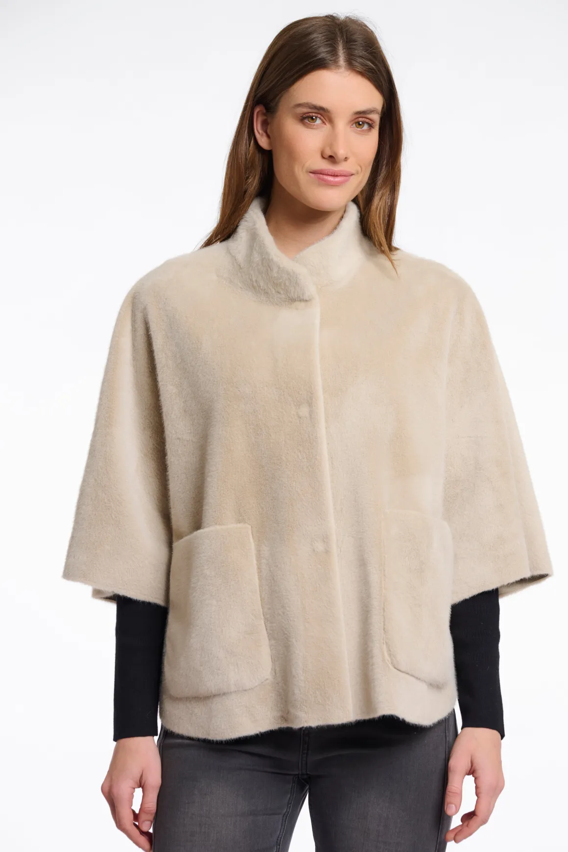 Rino & Pelle Dewi Faux Fur Cape - Birch