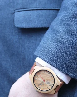 Rustech | 100% Irish Ash Wood Watch-red