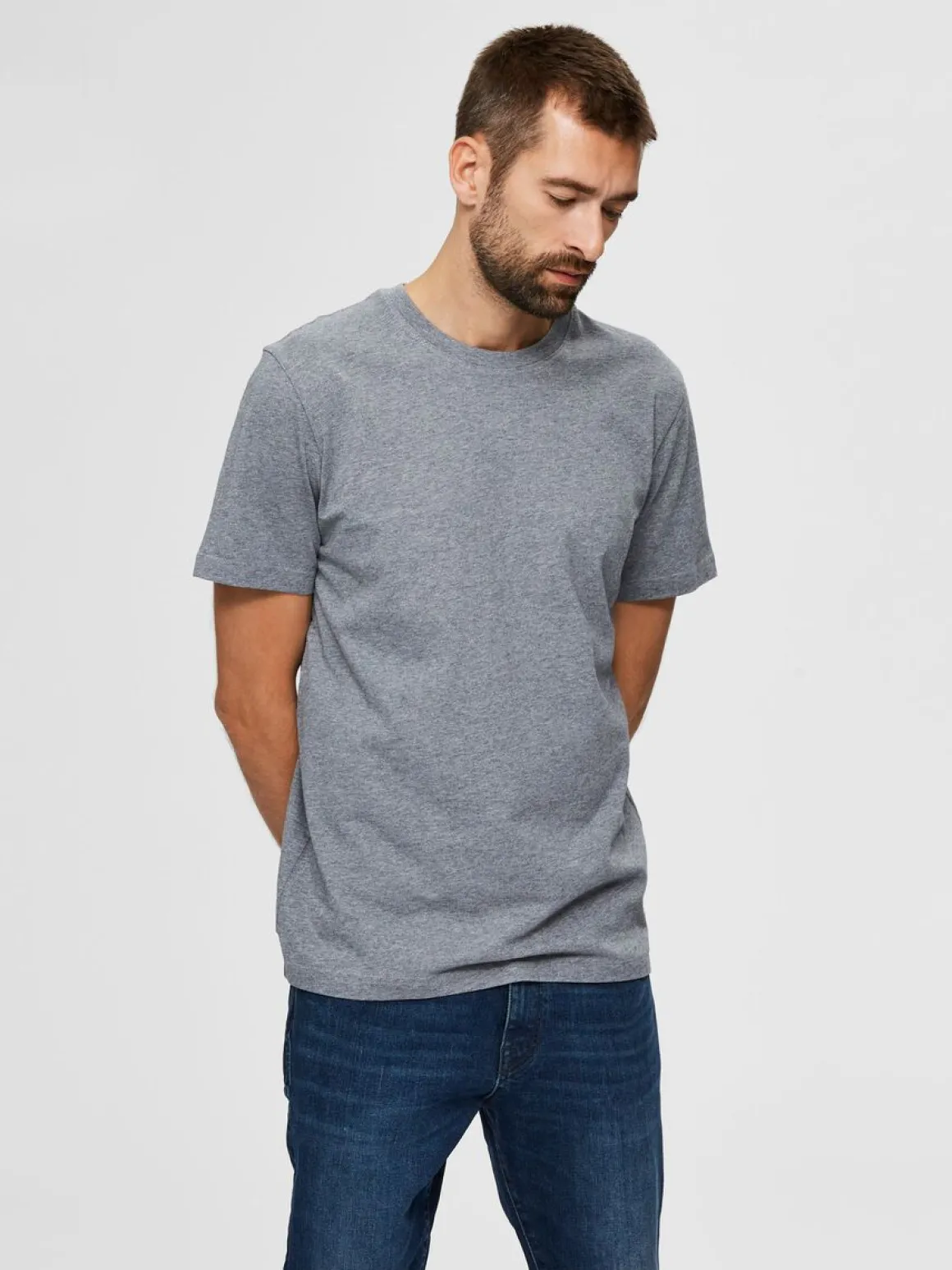 Selected Homme | Cotton T-Shirt | Grey