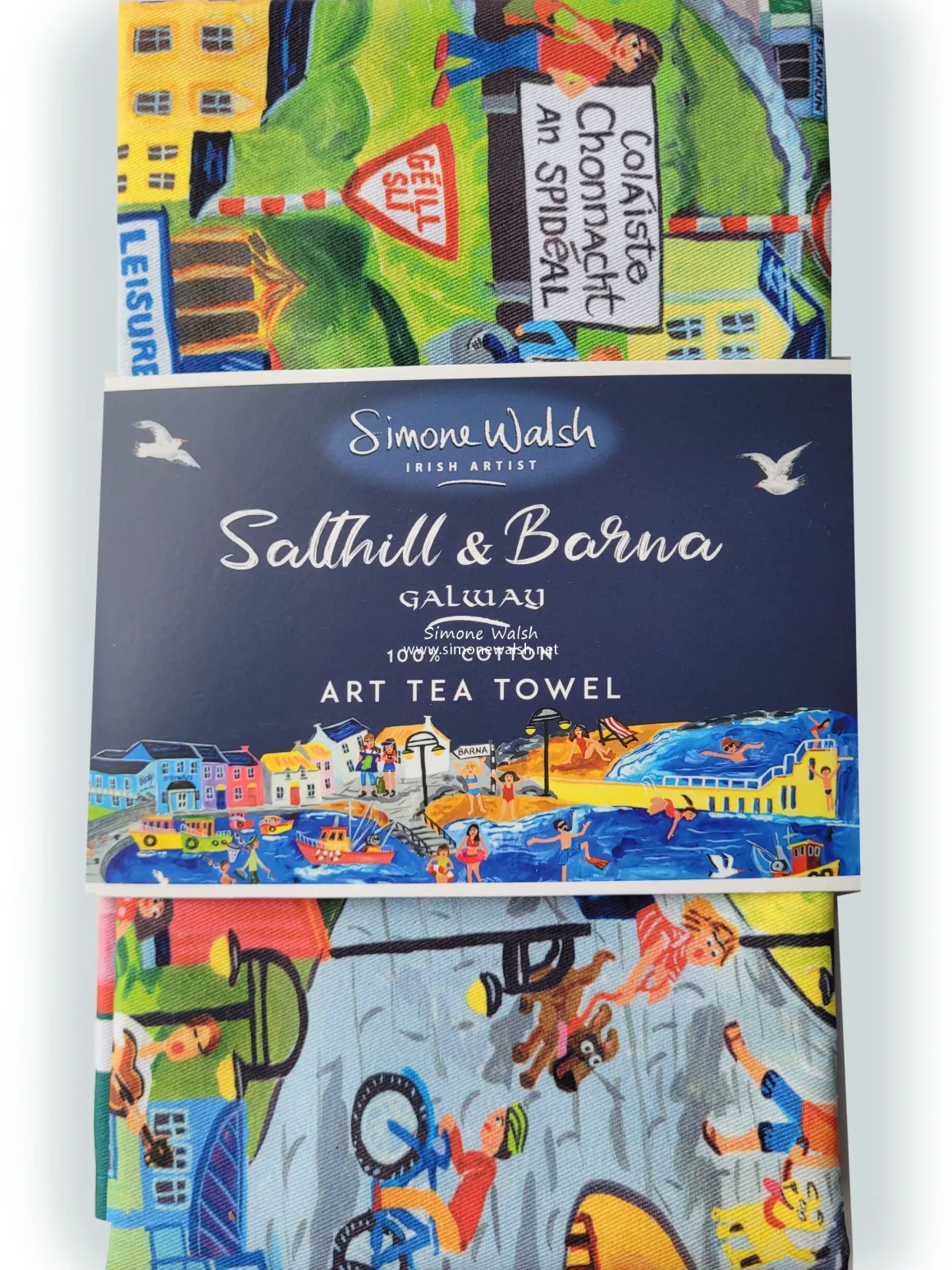 Simone Walsh Salthill & Barna, Galway Tea Towel