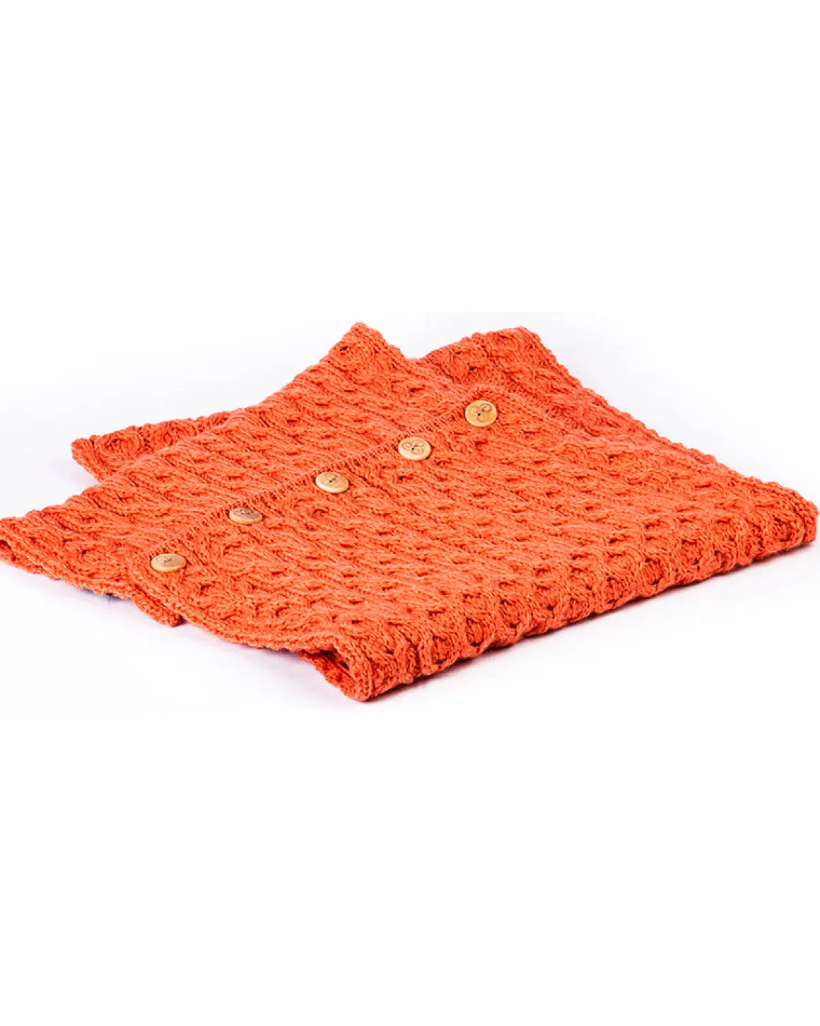 Snood Scarf with Buttons , Autumn Leaves Orange