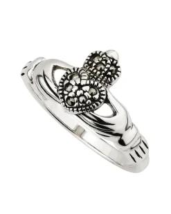 Sterling Silver Marcasite Claddagh Ring