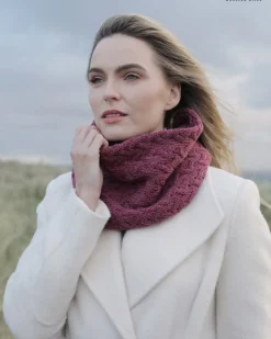 Super Soft Infinity Cable Scarf  , Jam Pink