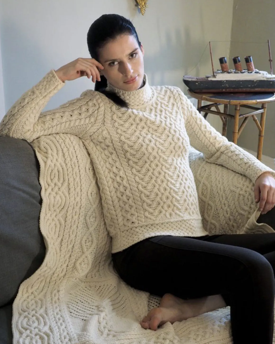 Supersoft High Neck Sweater , Natural