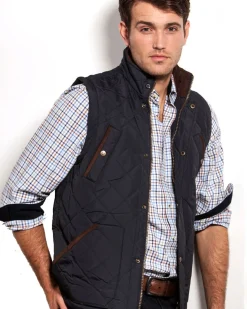 Vedoneire | Quilted Gilet with Pockets-Navy